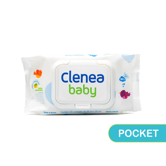 Clenea Baby - Pocket, Sem fragrância, 20 toalhinhas