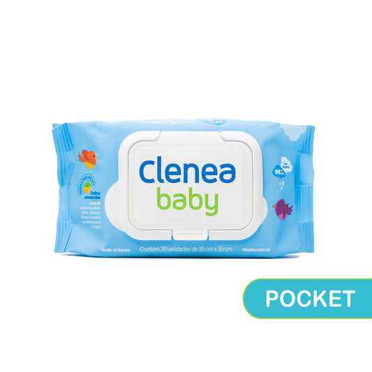 Clenea Baby - Pocket, Com fragrância, 20 toalhinhas