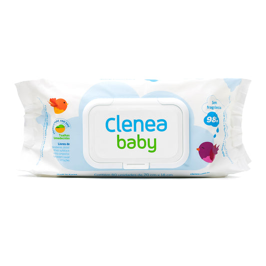 Clenea Baby - Sem fragrância, 80 toalhinhas